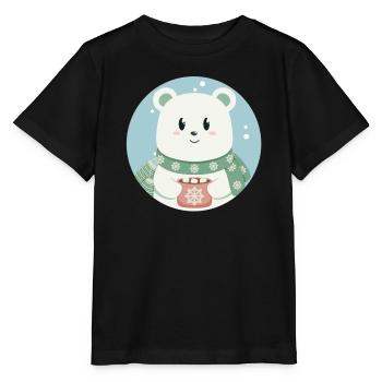 Ours polaire mignon dans l’ de Noël - T-shirt bio MINI CREATOR Stanley/Stella Enfant - noir - Devant - Mikhail (115cm)