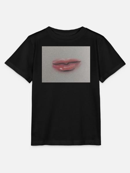 Expressive Lippenkunst auf Graufolie - Stanley/Stella Kinder T-Shirt MINI CREATOR  - Schwarz