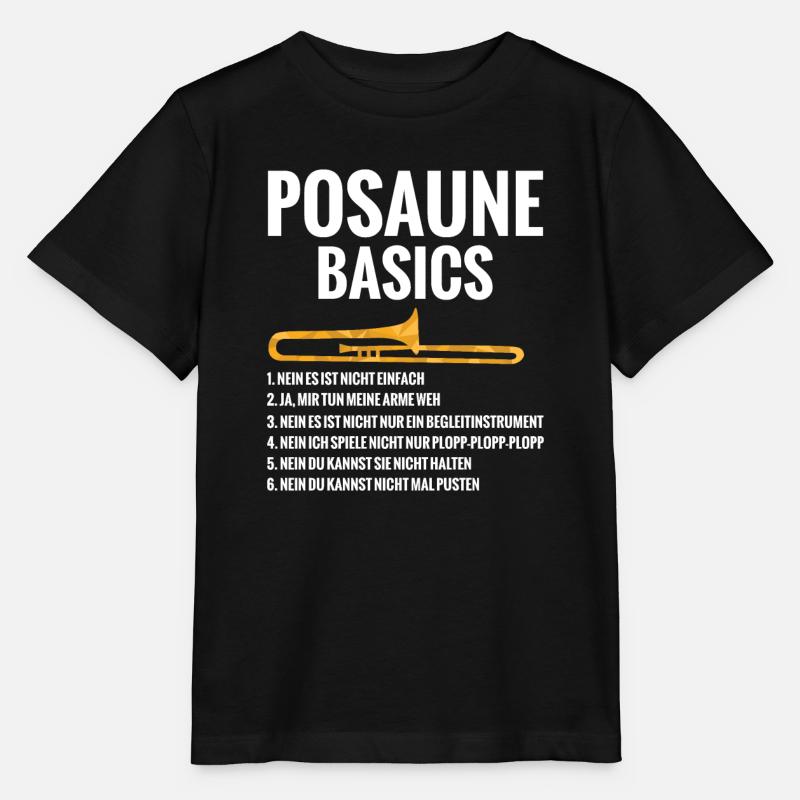 Posaune Basics Regeln Blaskapelle Blasmusik - Stanley/Stella Kinder T-Shirt MINI CREATOR - Schwarz