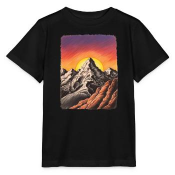 Sonnenuntergang in den Bergen - Stanley/Stella Kinder T-Shirt MINI CREATOR  - Schwarz - Vorne - Mikhail (115cm)
