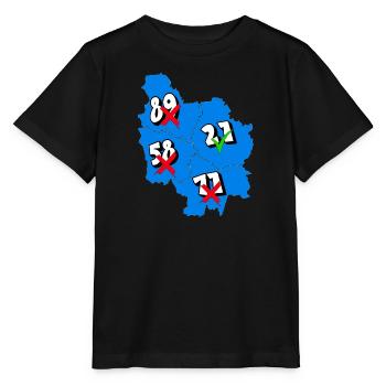 Région Bourgogne - T-shirt bio MINI CREATOR Stanley/Stella Enfant - noir - Devant - Mikhail (115cm)