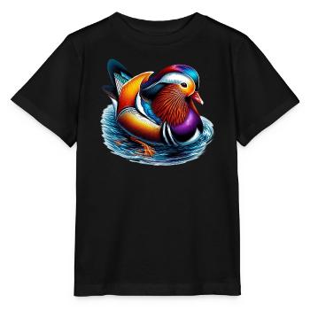 Canard mandarin - T-shirt bio MINI CREATOR Stanley/Stella Enfant - noir - Devant - Mikhail (115cm)