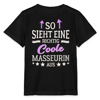 So sieht eine richtig coole Masseurin aus Massage - Stanley/Stella Kinder T-Shirt MINI CREATOR  - Schwarz - Vorne - Mikhail (115cm)