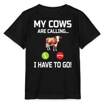 Cow Cows - Stanley/Stella MINI CREATOR Kids’ T-Shirt - black - Front - Mikhail (115cm)