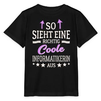 So sieht eine richtig coole Informatikerin aus - Stanley/Stella Kinder T-Shirt MINI CREATOR  - Schwarz - Vorne - Mikhail (115cm)