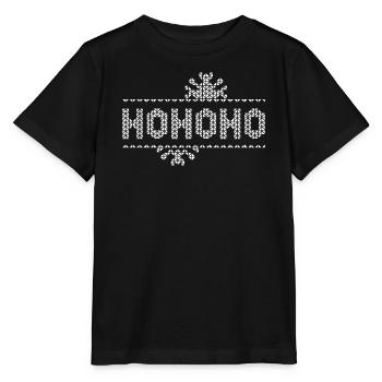 hohoho pixel Weihnachten Schnee Eiskristalle Logo - Stanley/Stella Kinder T-Shirt MINI CREATOR  - Schwarz - Vorne - Mikhail (115cm)