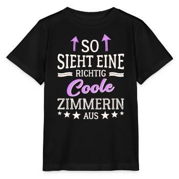 So sieht eine richtig coole Zimmerin aus - Stanley/Stella Kinder T-Shirt MINI CREATOR  - Schwarz - Vorne - Mikhail (115cm)