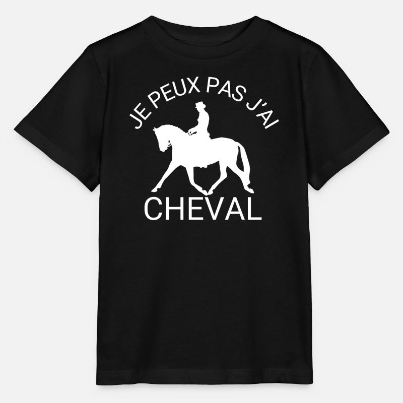Je peux pas j'ai cheval - T-shirt bio MINI CREATOR Stanley/Stella Enfant - noir