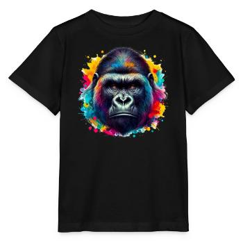 Gorilla - Stanley/Stella Kinder T-Shirt MINI CREATOR  - Schwarz - Vorne - Mikhail (115cm)