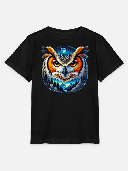 Eule - Stanley/Stella Kinder T-Shirt MINI CREATOR - Schwarz