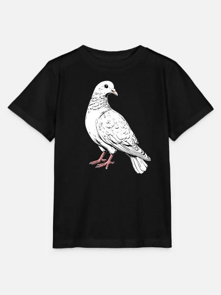 Taube Weiß Stadttaube Ringeltaube Weiße Tauben - Stanley/Stella Kinder T-Shirt MINI CREATOR  - Schwarz