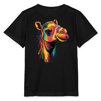 Camel Dromedary Bactrian Camel Gift Camels - Stanley/Stella MINI CREATOR Kids’ T-Shirt - black - Front - Mikhail (115cm)