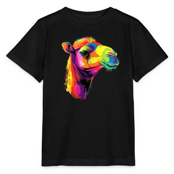 Camel Dromedary Bactrian Camel Gift Camels - Stanley/Stella MINI CREATOR Kids’ T-Shirt - black - Front - Mikhail (115cm)