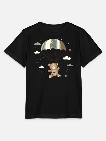 Bär mit Fallschirm – Verspielte Tier Illustration - Stanley/Stella Kinder T-Shirt MINI CREATOR  - Schwarz