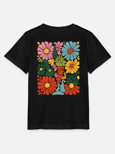 Lebendige blumige Explosion - Stanley/Stella Kinder T-Shirt MINI CREATOR - Schwarz
