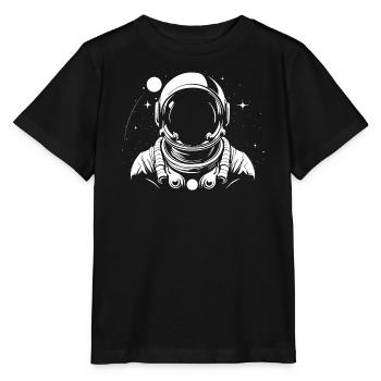 Astronaut schwarz-weiß - Stanley/Stella Kinder T-Shirt MINI CREATOR  - Schwarz - Vorne - Mikhail (115cm)