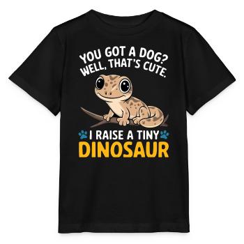 Lustige winzige Dinosaurier-Eidechse - Stanley/Stella Kinder T-Shirt MINI CREATOR  - Schwarz - Vorne - Mikhail (115cm)