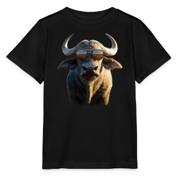 Buffalo Cape Buffalo Safari African Buffalo - Stanley/Stella MINI CREATOR Kids’ T-Shirt - black - Front - Mikhail (115cm)