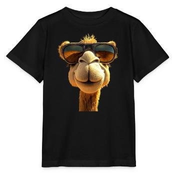 Camel Dromedary Bactrian Camel Gift Camels - Stanley/Stella MINI CREATOR Kids’ T-Shirt - black - Front - Mikhail (115cm)