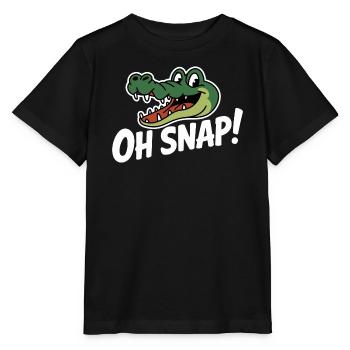 Oh Snap Alligator Cartoon - Stanley/Stella MINI CREATOR Kids’ T-Shirt - black - Front - Mikhail (115cm)