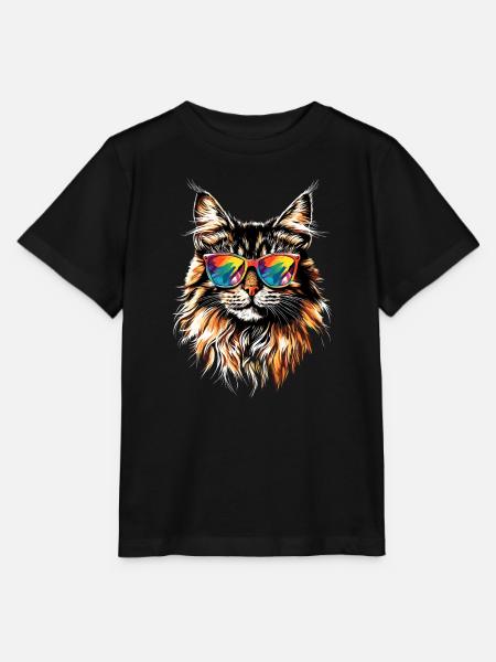 Maine Coon Katze Katzenmama Cat Maine-Coon Katzen - Stanley/Stella Kinder T-Shirt MINI CREATOR - Schwarz