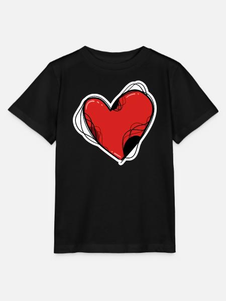 Rotes Herz - Stanley/Stella Kinder T-Shirt MINI CREATOR  - Schwarz