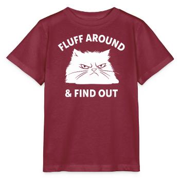 Fluff Around & Find Out - Stanley/Stella MINI CREATOR Kids’ T-Shirt - burgundy - Front - Kain (125cm)