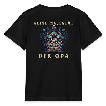 Seine Majestät der Opa Krone - Stanley/Stella Kinder T-Shirt MINI CREATOR  - Schwarz - Vorne - Mikhail (115cm)
