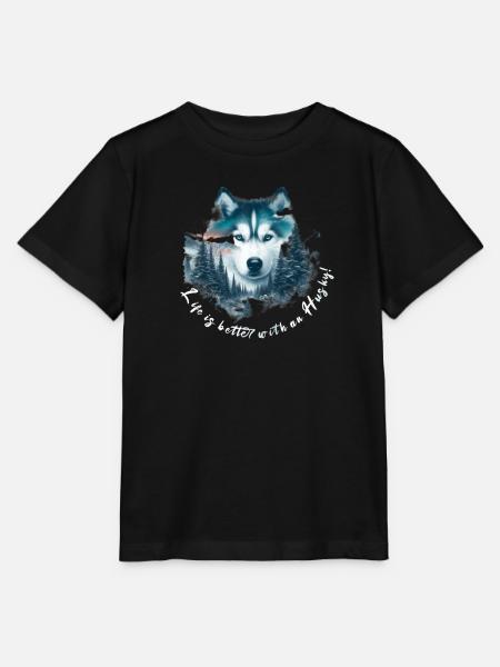 Schlittenhund - Stanley/Stella Kinder T-Shirt MINI CREATOR - Schwarz