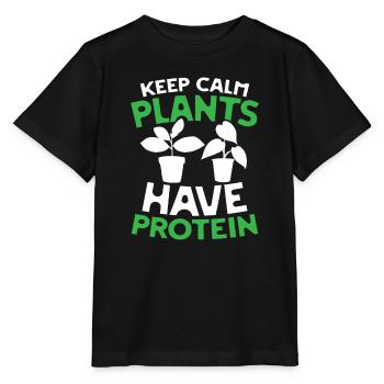 Keep calm plants have protein - Stanley/Stella Kinder T-Shirt MINI CREATOR  - Schwarz - Vorne - Mikhail (115cm)