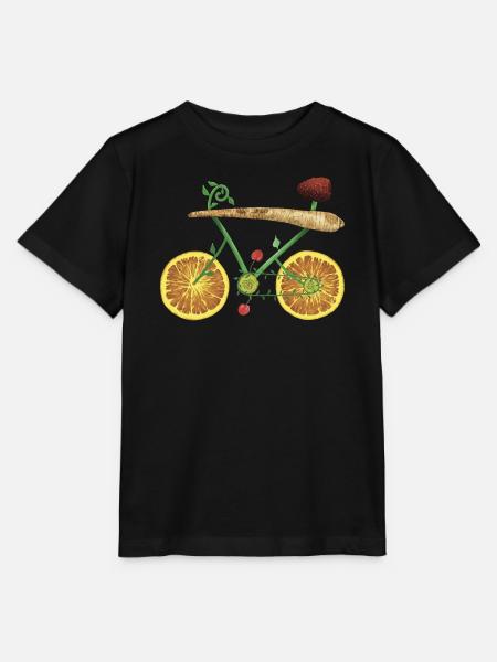Fruchtiges Fahrraddesign mit Orangenscheiben - Stanley/Stella Kinder T-Shirt MINI CREATOR - Schwarz