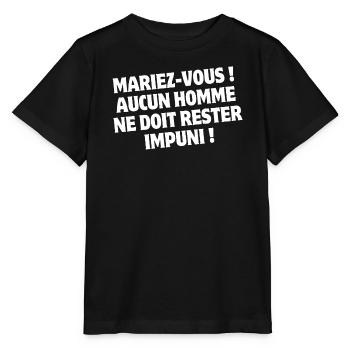 mariage, mariage humour, se marier - T-shirt bio MINI CREATOR Stanley/Stella Enfant - noir - Devant - Mikhail (115cm)