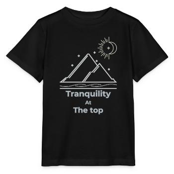 Tranquillité au sommet slow living - T-shirt bio MINI CREATOR Stanley/Stella Enfant - noir - Devant - Mikhail (115cm)