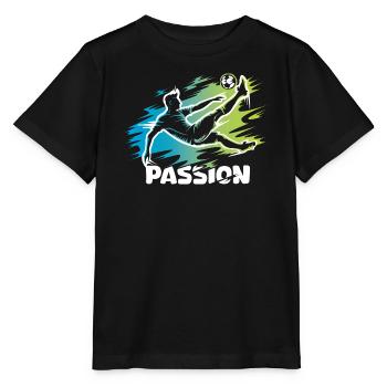 Passion – Conception de ballons de football pour de vrais footballeurs - T-shirt bio MINI CREATOR Stanley/Stella Enfant - noir - Devant - Mikhail (115cm)