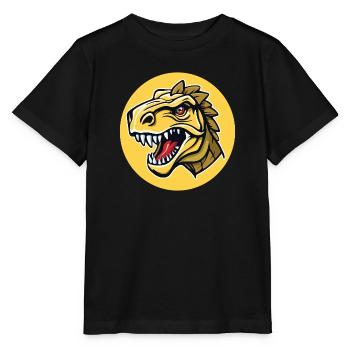 Der Kopf eines gefährlich aussehenden Dinosauriers - Stanley/Stella Kinder T-Shirt MINI CREATOR  - Schwarz - Vorne - Mikhail (115cm)