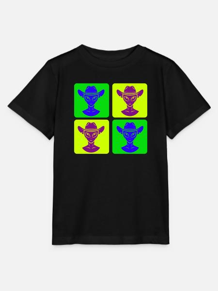 Alien Cowboy Pop-Art Design - Stanley/Stella Kinder T-Shirt MINI CREATOR - Schwarz