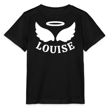 Louise, Frankreich hat Angst, 11 Jahre alt, kleiner Engel - Stanley/Stella Kinder T-Shirt MINI CREATOR  - Schwarz - Vorne - Mikhail (115cm)