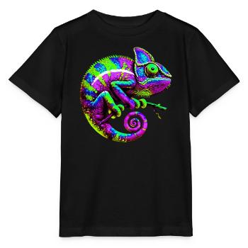 Caméléon - T-shirt bio MINI CREATOR Stanley/Stella Enfant - noir - Devant - Mikhail (115cm)