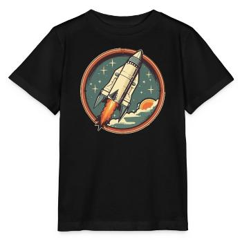 Fusée Rétro - Fusée Spatiale - T-shirt bio MINI CREATOR Stanley/Stella Enfant - noir - Devant - Mikhail (115cm)