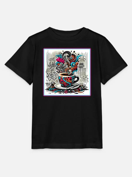 Espresso Graffiti - Stanley/Stella Kinder T-Shirt MINI CREATOR - Schwarz