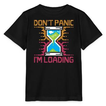 Don't Panic – Pixel Loading Hourglass - Stanley/Stella MINI CREATOR Kids’ T-Shirt - black - Front - Mikhail (115cm)