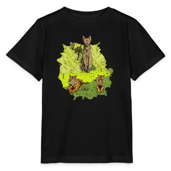 Wächter des Dschungels – Tiger & Uraltes Idol - Stanley/Stella Kinder T-Shirt MINI CREATOR  - Schwarz - Vorne - Mikhail (115cm)