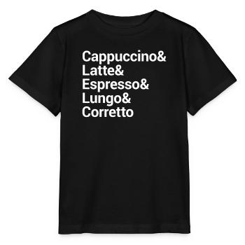 Kaffee-Stil Typografie Design - Stanley/Stella Kinder T-Shirt MINI CREATOR  - Schwarz - Vorne - Mikhail (115cm)