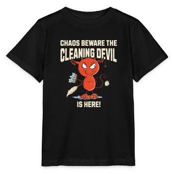 drôle de démon de nettoyage nettoyant disant - T-shirt bio MINI CREATOR Stanley/Stella Enfant - noir - Devant - Mikhail (115cm)