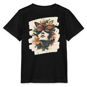 Printemps Printemps Début Fleurs - T-shirt bio MINI CREATOR Stanley/Stella Enfant - noir - Devant - Mikhail (115cm)