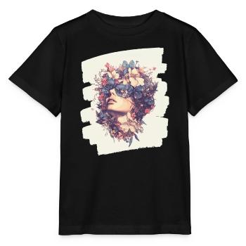 Printemps Printemps Début Fleurs - T-shirt bio MINI CREATOR Stanley/Stella Enfant - noir - Devant - Mikhail (115cm)