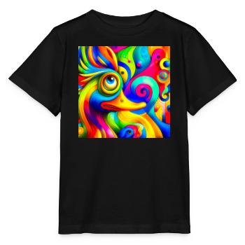 Peinture d’un canard - T-shirt bio MINI CREATOR Stanley/Stella Enfant - noir - Devant - Mikhail (115cm)