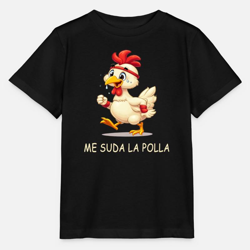 Poule En Sueur animée - T-shirt bio MINI CREATOR Stanley/Stella Enfant - noir