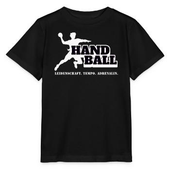 Handball Kraft und Tempo - Stanley/Stella Kinder T-Shirt MINI CREATOR  - Schwarz - Vorne - Mikhail (115cm)