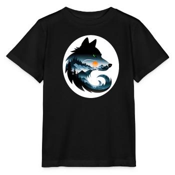 Paysage de loup - T-shirt bio MINI CREATOR Stanley/Stella Enfant - noir - Devant - Mikhail (115cm)